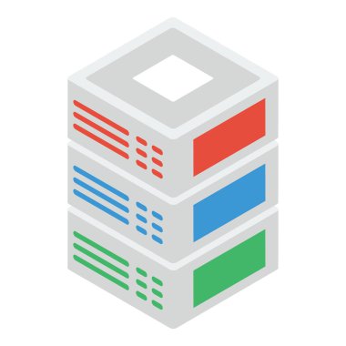 Veri merkezi raf vektör tasarımı 