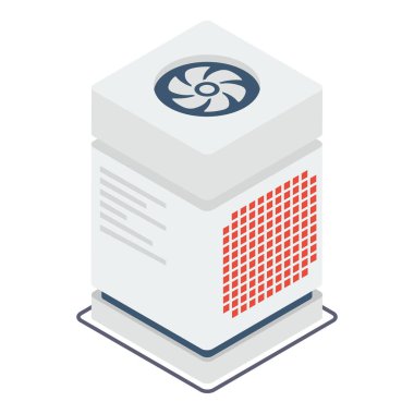 Isometrik işlemci fan vektör tasarımı 