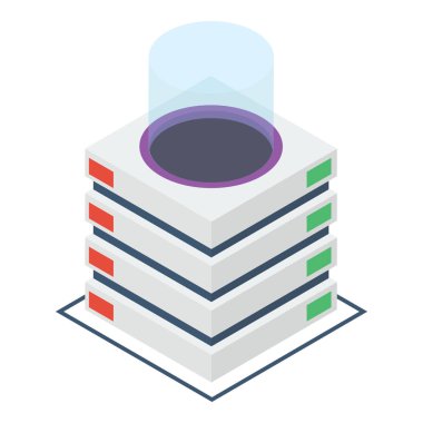 Veri merkezi raf vektör tasarımı 