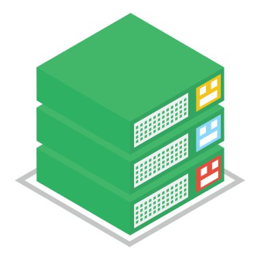 Veri sunucusu raf vektör tasarımı 