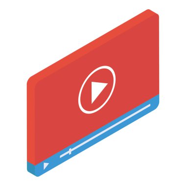 online video simgesinin isometrik tasarımı.