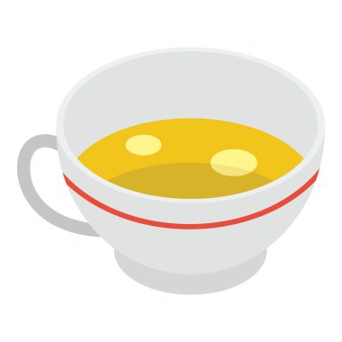 Yeşil çay simgesi tasarımı isometrik vektör 