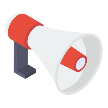 Dijital pazarlama simgesinin İzometrik tasarımı.