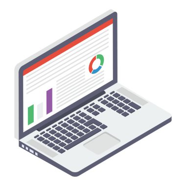 Web analitiğinin İzometrik tasarımı 