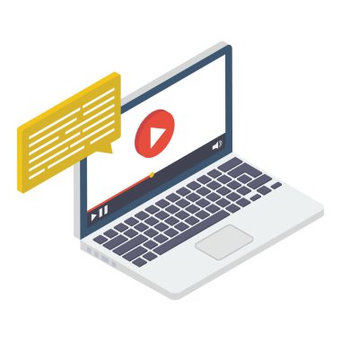online video simgesinin isometrik tasarımı.