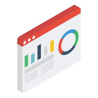 Web analitiğinin İzometrik tasarımı 