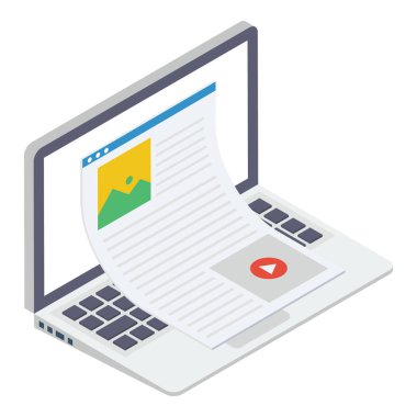 Çevrimiçi fatura simgesi isometrik tasarım