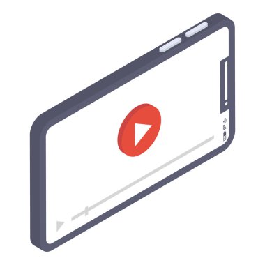 online video simgesinin isometrik tasarımı.