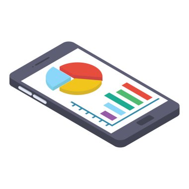 Mobil veri analitiğinin isometrik tasarımı 