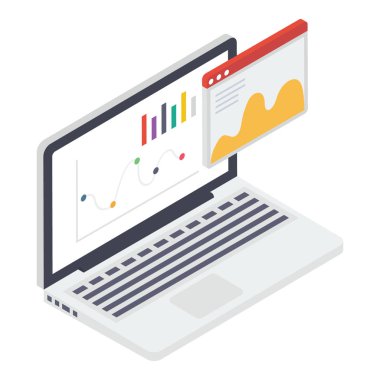 Web analitiğinin İzometrik tasarımı 