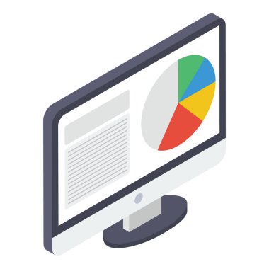 Çevrimiçi veri analitiğinin İzometrik tasarımı 