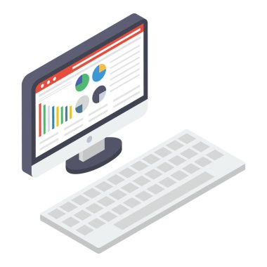 Web analitiğinin İzometrik tasarımı 