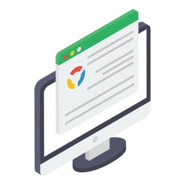 Web analitiğinin İzometrik tasarımı 