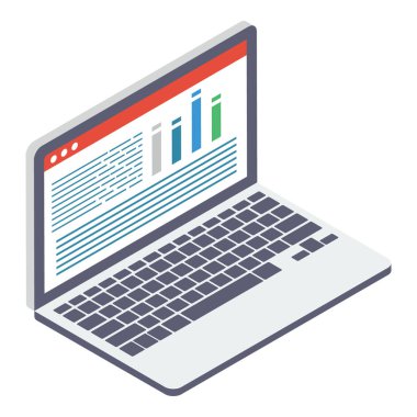 Web analitiğinin İzometrik tasarımı 