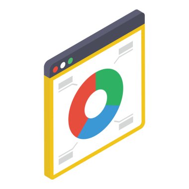 Web analitiğinin İzometrik tasarımı 