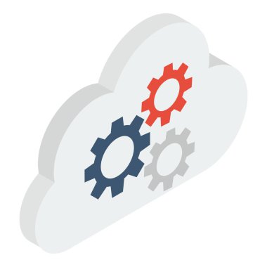 Bulut ayarı simgesi isometrik tasarım.