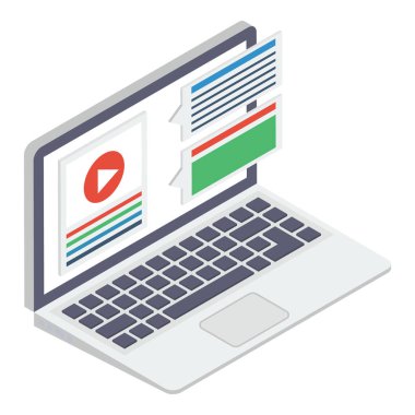 online video simgesinin isometrik tasarımı.