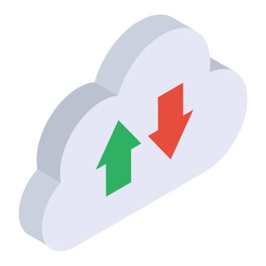 Bulut veri aktarımı izometrik tasarımı