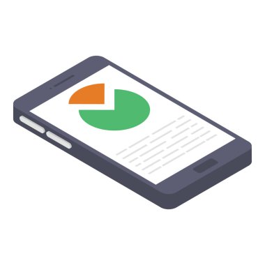 Mobil veri analitiğinin isometrik tasarımı 