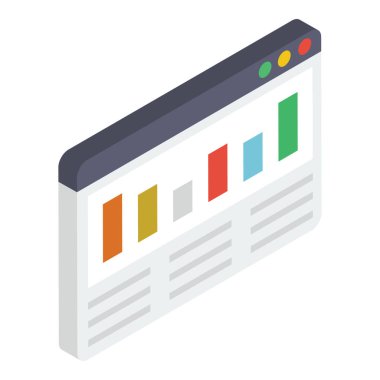 Web analitiğinin İzometrik tasarımı 