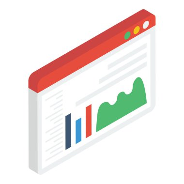 Web analitiğinin İzometrik tasarımı 