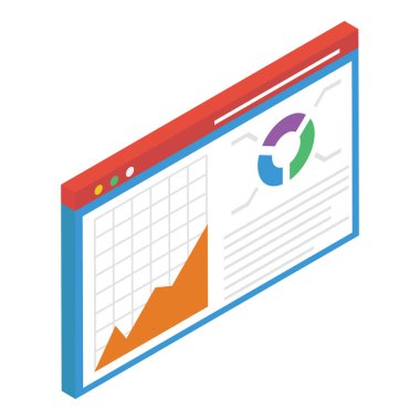 Web analitiğinin İzometrik tasarımı 