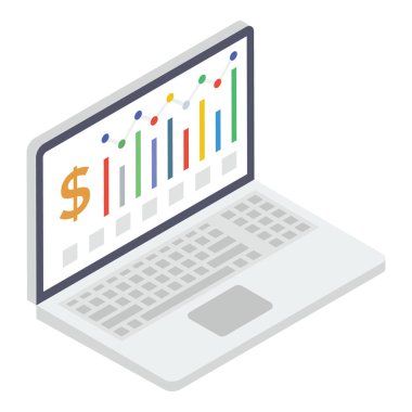 Web analitiğinin İzometrik tasarımı 