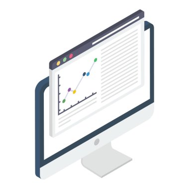 Web analitiğinin İzometrik tasarımı 