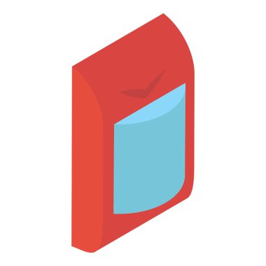 Çağrı zili simgesinin isometrik tasarımı.