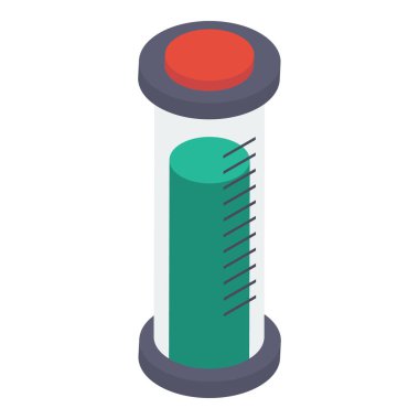 Aşı şişesi simgesinin isometrik tasarımı.