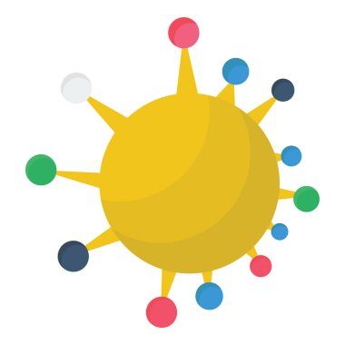 Moleküler yapı simgesinin izometrik tasarımı.