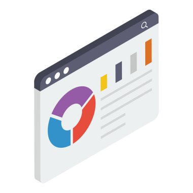 Web analitiğinin İzometrik tasarımı 