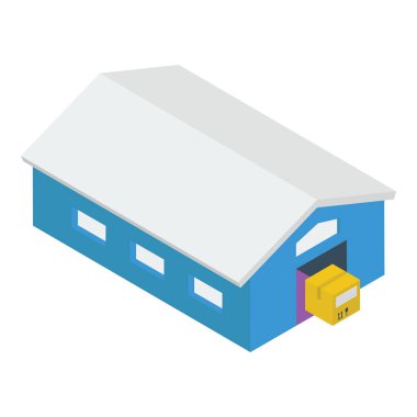 Isometrik tasarımda ambar simgesi