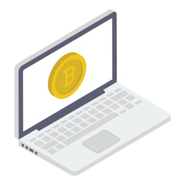 Biyometrik tasarımda çevrimiçi bitcoin simgesi 