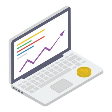 Çevrimiçi veri analitiğinin İzometrik tasarımı 