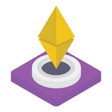 Biyometrik tasarımda Ethereum simgesi.