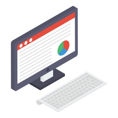 Web analitiğinin İzometrik tasarımı 