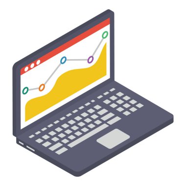 Web analitiğinin İzometrik tasarımı 