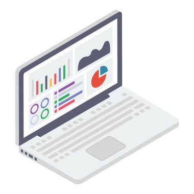 Web analitiğinin İzometrik tasarımı 