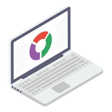 Çevrimiçi veri analitiğinin İzometrik tasarımı 