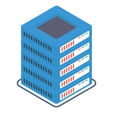 Veri merkezi raf vektör tasarımı 