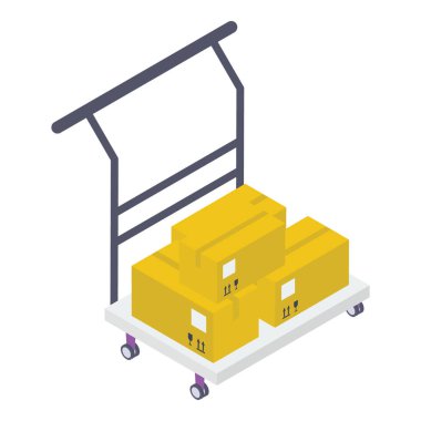 Biyometrik tasarımda bagaj sepeti simgesi.