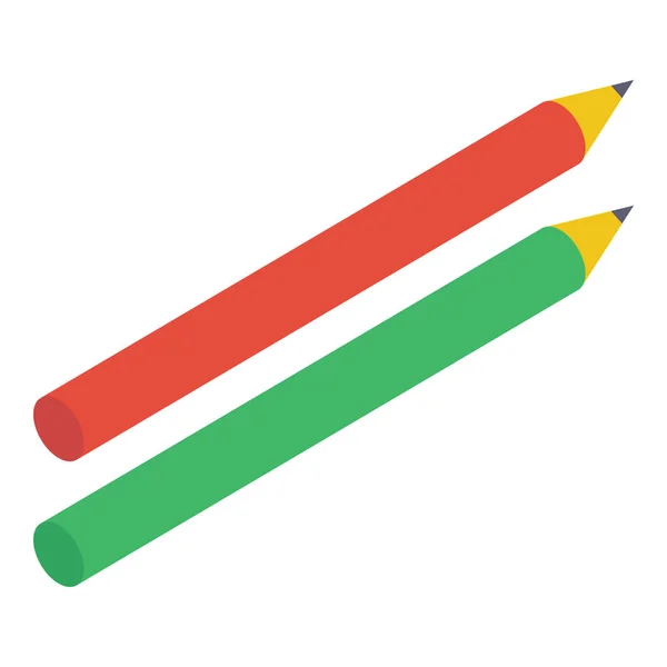 Ceruza Ikon Izometrikus Tervezésnél — Stock Vector