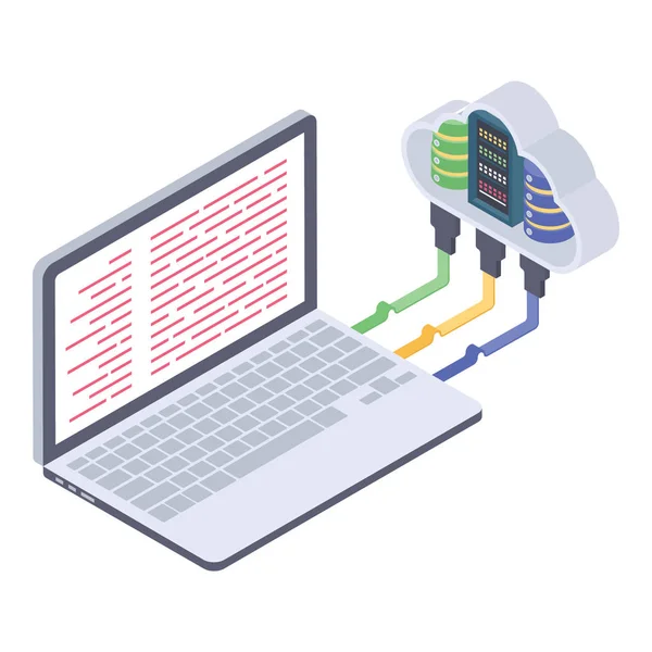 Ícone Projeto Isométrico Computação Nuvem —  Vetores de Stock