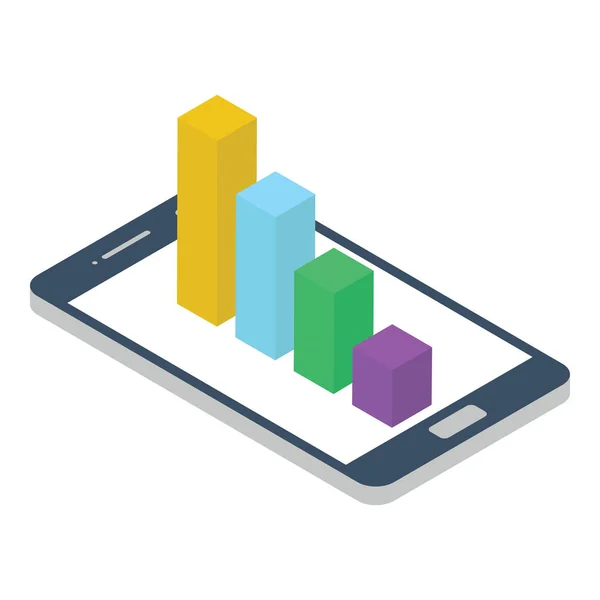 Diseño Isométrico Del Análisis Datos Móviles — Archivo Imágenes Vectoriales