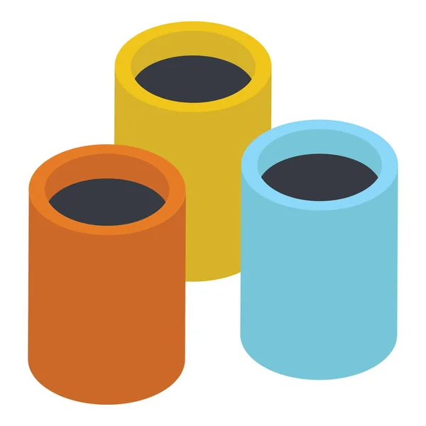 Εικονίδιο Κουβάδες Χρώμα Ισομετρικό Σχεδιασμό — Διανυσματικό Αρχείο
