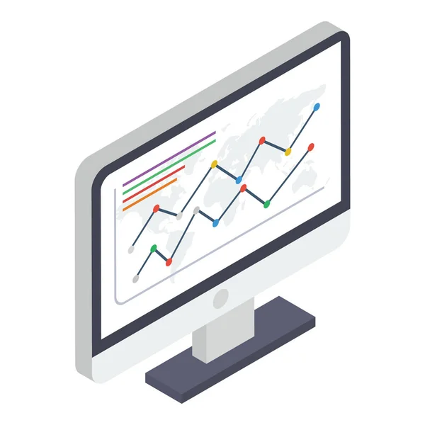 Diseño Isométrico Análisis Datos Línea — Vector de stock