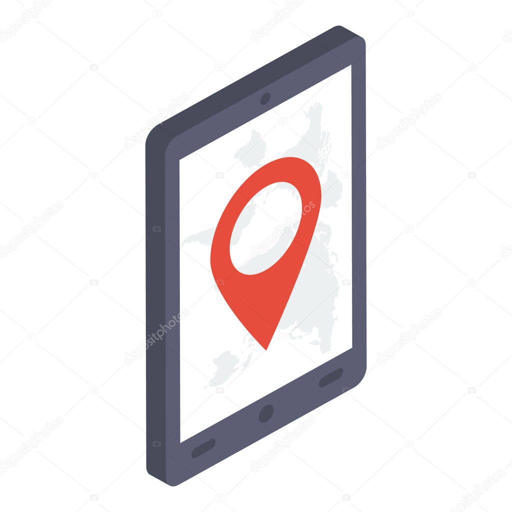 Online navigation icon in isometric design.