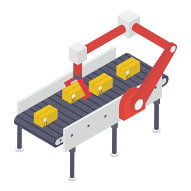 Biyometrik tasarımda konveyör bant simgesi