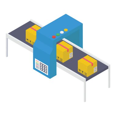 Biyometrik tasarımda konveyör bant simgesi